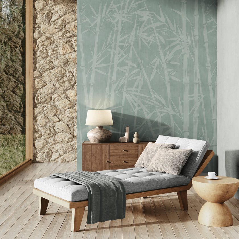 GE5102 Bamboo Serenity Endless Murals in Beige Gray 78 in width (3 panels 26”W) x 108 in height