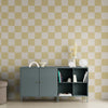 GW0201 Check Faux Grasscloth Plain weave Texture Wallpaper Roll 19 inch Wide x 18 ft. Long in White Tan
