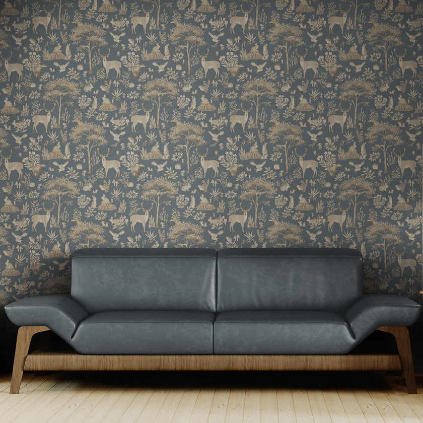 GDSE3273 Fantastic Forest Wallpaper Premium Peel and Stick Material 26in Wide x 9 ft. Vintage Green