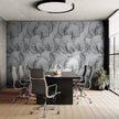 GE5112 Large Tropical Herbage Endless Murals Gray Black
