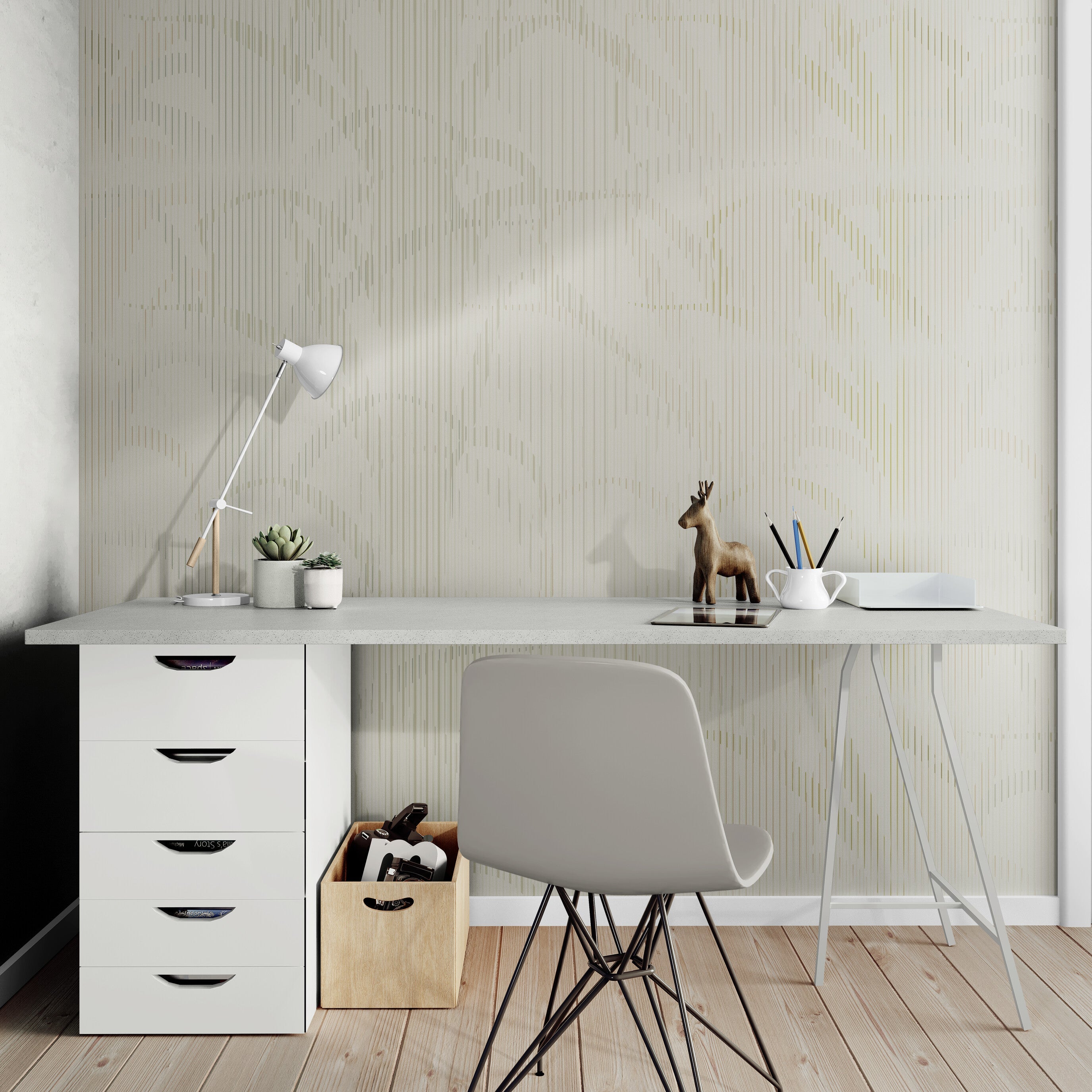 GE0021 Lenticular Foliage Endless Mural Beige Tan study room