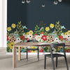 GE5040 Big Blooms Grace & Gardenia Endless Mural Dark Blue Yellow Multi-color