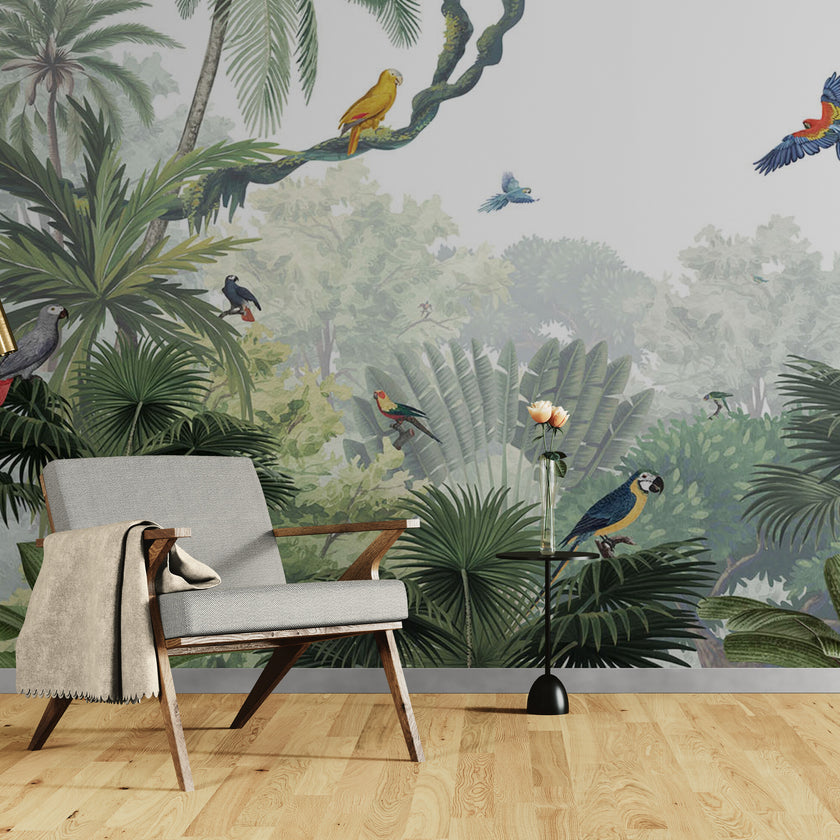 GDSE3032 Canopy Jungle Wallpaper Mural Premium Peel and Stick Material 26in Wide x 9 ft. Multi-colored Green