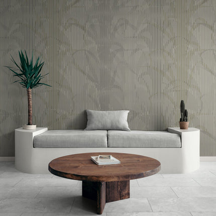 GE0020 Lenticular Foliage Endless Mural Dark Gray Brown living room