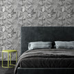 GP3033 Goldfish on Silver Premium Peel and Stick Wallpaper Panel 6 Ft High x 26 Wide in Black Silver
