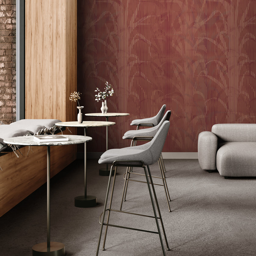 GE0022 Lenticular Foliage Endless Murals Maroon