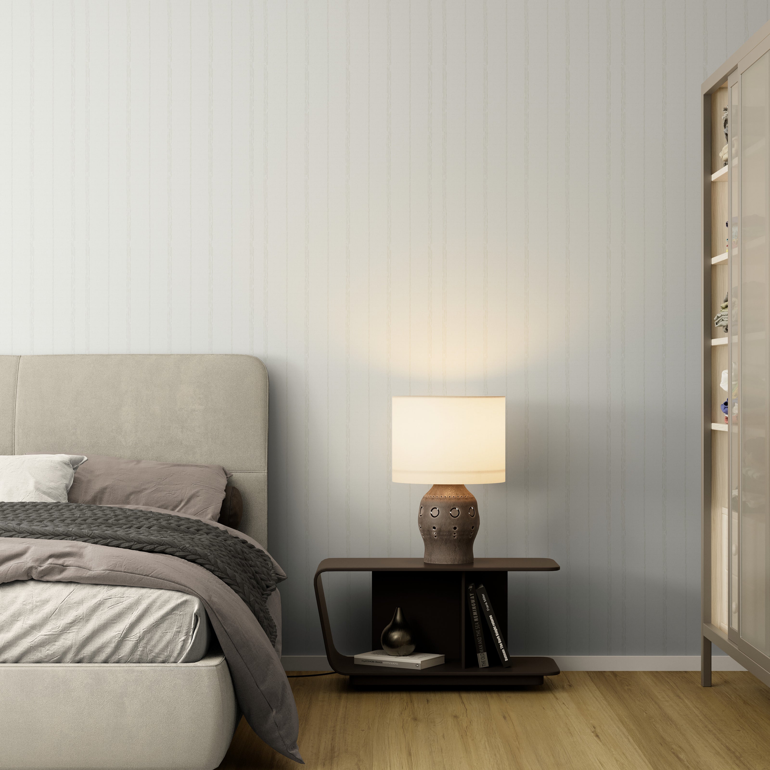 GP6011 Dot and Drift Stripe Premium Peel and Stick Wallpaper Panel 26 Wide x 6 Ft High in Beige