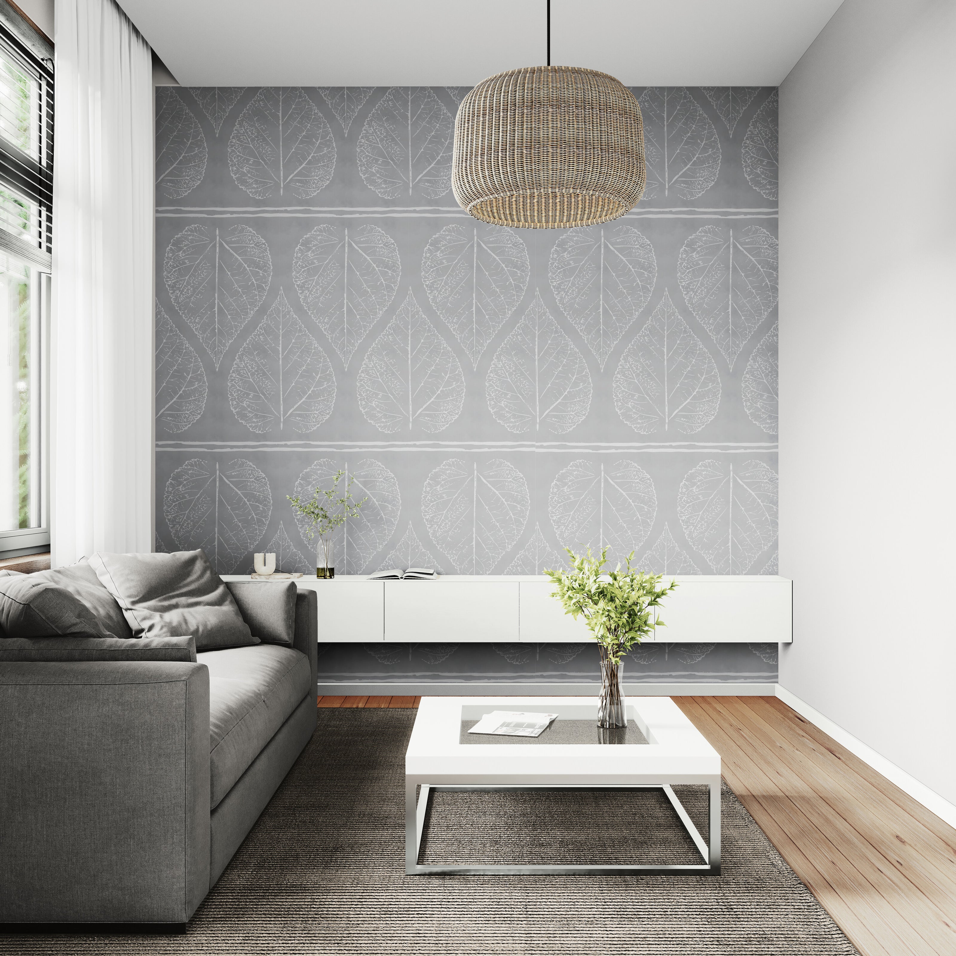 GDP5001 Accelerated Growth Premium Peel and Stick Wallpaper Panel 6 Ft High x 26 Wide in Soft Gray