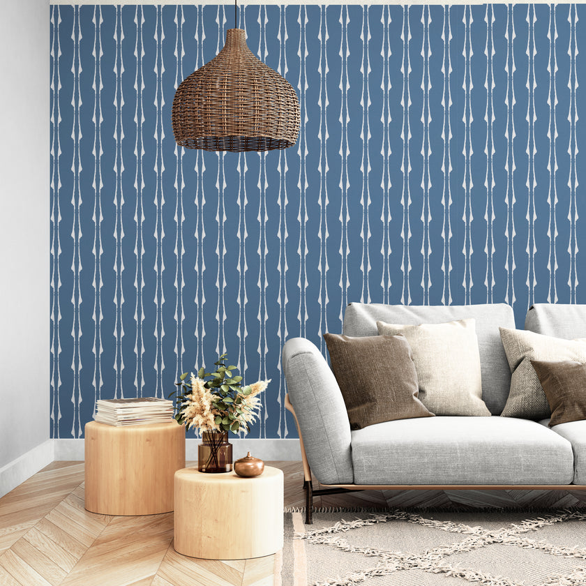 GDP6003 Twisted Twig Premium Peel and Stick Wallpaper Panel 26 inch Wide in Muted Navy