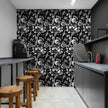 GDSL5020 Thistle Premium Peel and Stick Wallpaper Panel 26 inch Wide in Black White