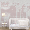 GDSE3089 Monochrome Forest Wallpaper Premium Peel and Stick Material 26in Wide x 9 ft. Pink
