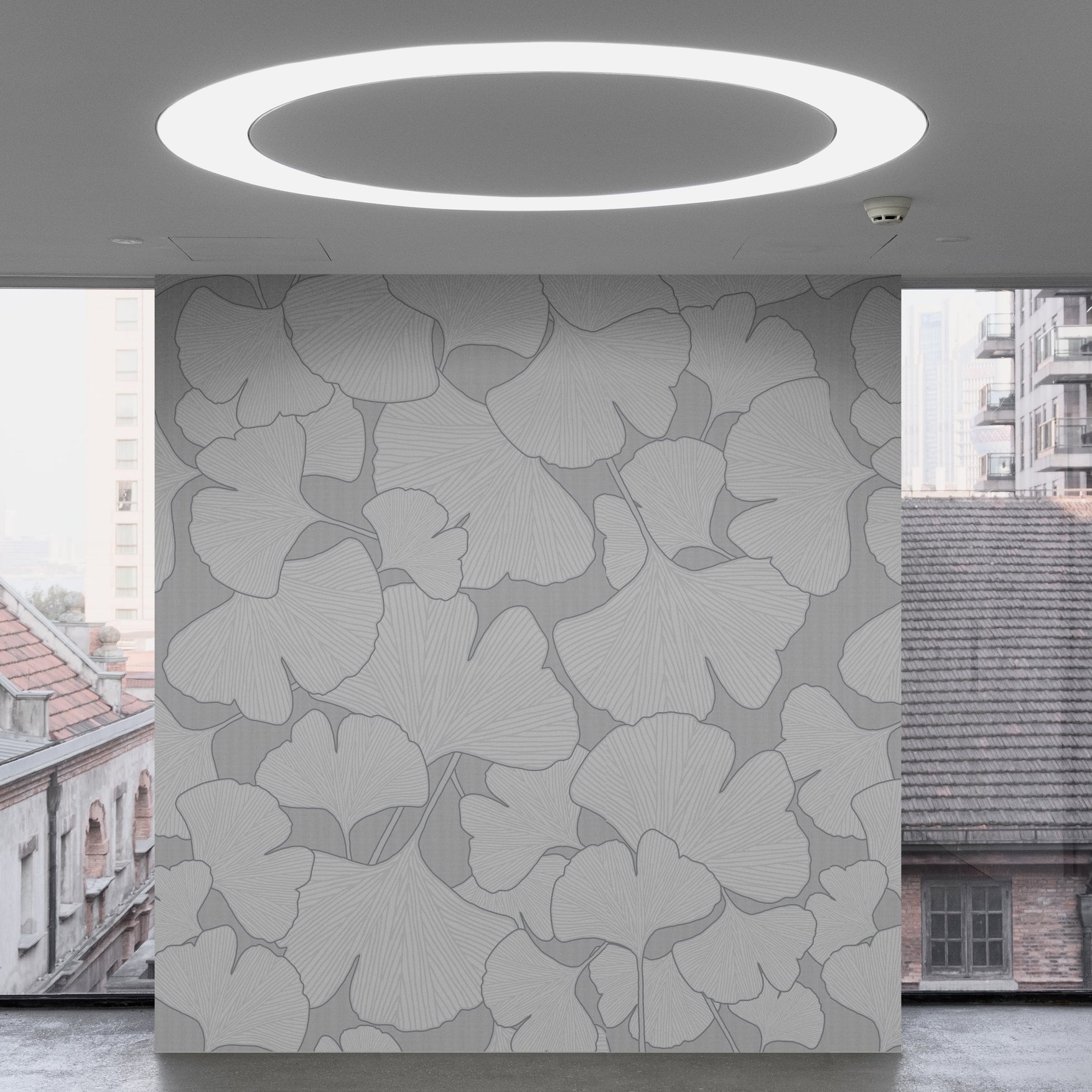 GE5050 Gingko Endless Murals Gray White