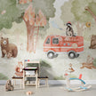 GDSE3590 Forest Fire Fighter Wallpaper Mural Premium Peel and Stick Material 26in Wide x 9 ft. Green