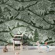 GDSE3700 Nordic Nature Wallpaper Mural Premium Peel and Stick Material 26in Wide x 9 ft. Dark Green Green