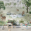 GDSE3041 Deer Forest Wallpaper Mural Premium Peel and Stick Material 26in Wide x 9 ft. Winter White