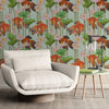 GN5021 Koi and Water Lillies Grace and Gardenia Wallpaper Roll size 26 inch Wide x 27ft. Long, Green/White/Blue