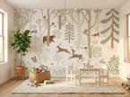 Frisky Forest Green Mural in kids playroom