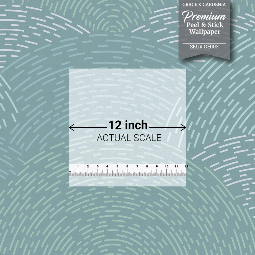 GE0003 Radial Escape Grace & Gardenia Endless Mural Teal