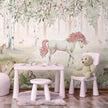 GDSE3120 Unicorn Forest Wallpaper Premium Peel and Stick Material 26in Wide x 6ft, 9 ft, 12ft, Pink Green