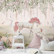 GDSE3120 Unicorn Forest Wallpaper Premium Peel and Stick Material 26in Wide x 6ft, 9 ft, 12ft, Pink Green