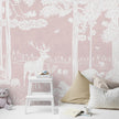 GDSE3089 Monochrome Forest Wallpaper Premium Peel and Stick Material 26in Wide x 9 ft. Pink