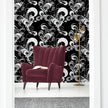 GDM0020 Marina Makaron Designs Paisley in Black Gray Off White Wallpaper Panel 26 inch Wide x 6ft, 9ft, and 12ft Long