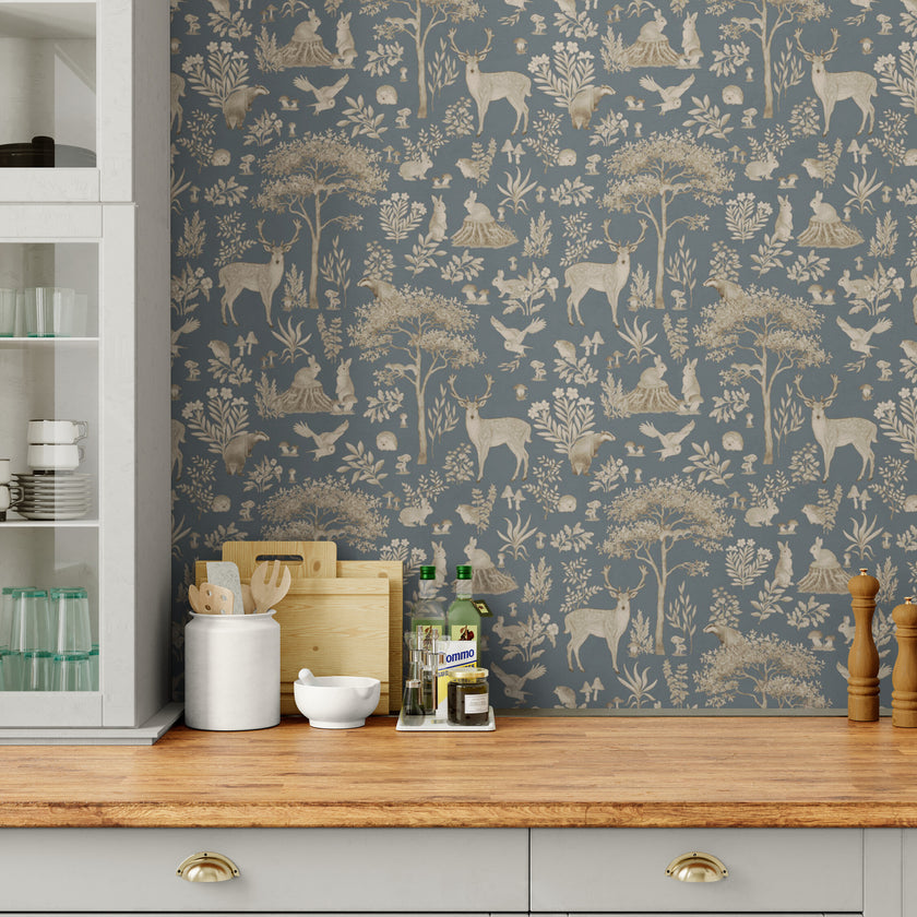 GDSE3273 Fantastic Forest Wallpaper Premium Peel and Stick Material 26in Wide x 9 ft. Vintage Green