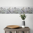 GB5001 Etched Blossom Peel and Stick Wallpaper Border 10in or 8in Height x 15ft Long Gray Teal Blue