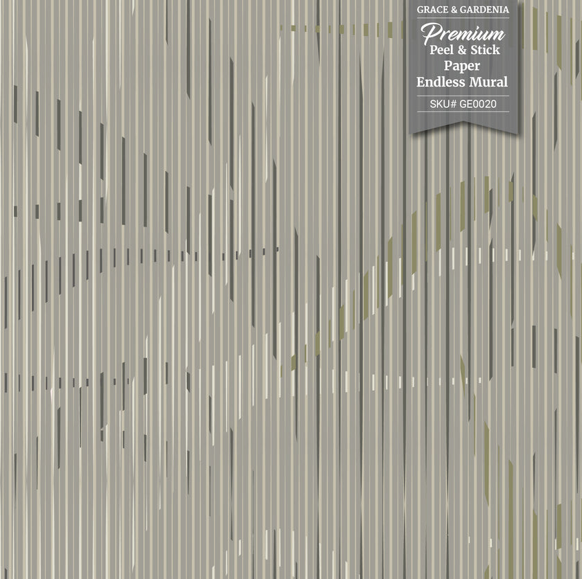 GE0020 Lenticular Foliage Endless Murals Dark Gary Brown