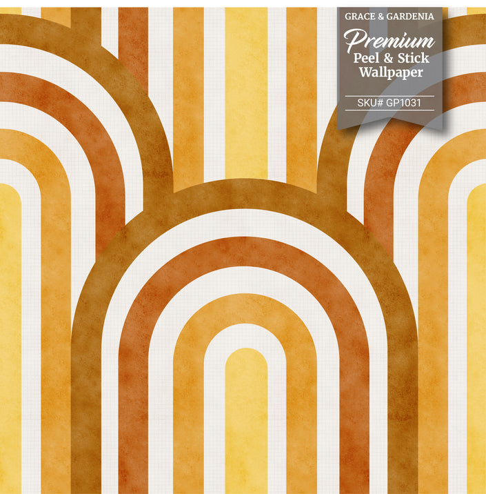 GP1031 Arches Wallpaper Panels in Golden Ochre Brown