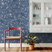 GP5011 Folk Florals Wallpaper Panels In Blue Gray