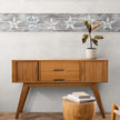 GB4030 Farmhouse Star Affirmation Distressed Wood Peel and Stick Wallpaper Border 10in or 8in Height x 15ft Long, Neutral Brown Gray Off White