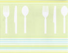 Norwall CU78225 Modern Cutlery Wallpaper Border, Green Teal White