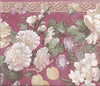 Wallpaper For Less 51306030 Molding Grapes Peaches Floral Wall Border, Red Gold