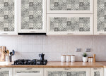 Grace & Gardenia Black and White Mosaic Tile Peel and Stick Wallpaper