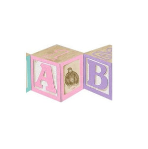 The Village Company 5803002 Alphabet Wood Blocks Wallpaper Border, Pink