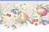 Rosedale PKB1276 Fruits Floral Wallpaper Border, Blue, White, Pink