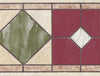 Norwall NB76946F Burgundy Tiles Wallpaper Border, Cream, Green, Red