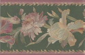 Wallpaper For Less 51306210 Floral Wallpaper Border, Red Green Gold