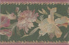 Wallpaper For Less 51306210 Floral Wallpaper Border, Red Green Gold