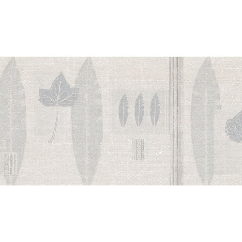 Patton SF78320 Contemporary Leaves Wallpaper Border, Silver, Grey