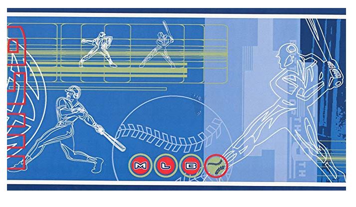 The Village Company 5815435 MLB Baseball Moves Wallpaper Border, Blue