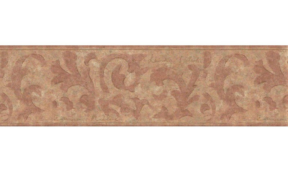 Wallpaper VC830B For Less Brown Beige Swirls Wallpaper Border, Brown