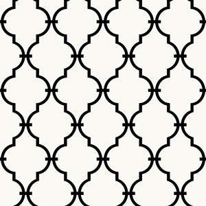 RoomMates RMK9018WP Modern Trellis Peel and Stick Wallpaper Black