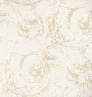 Interior Place RV9718 Raised Acanthus Leaf Wallpaper, Valencia Cream and Beige