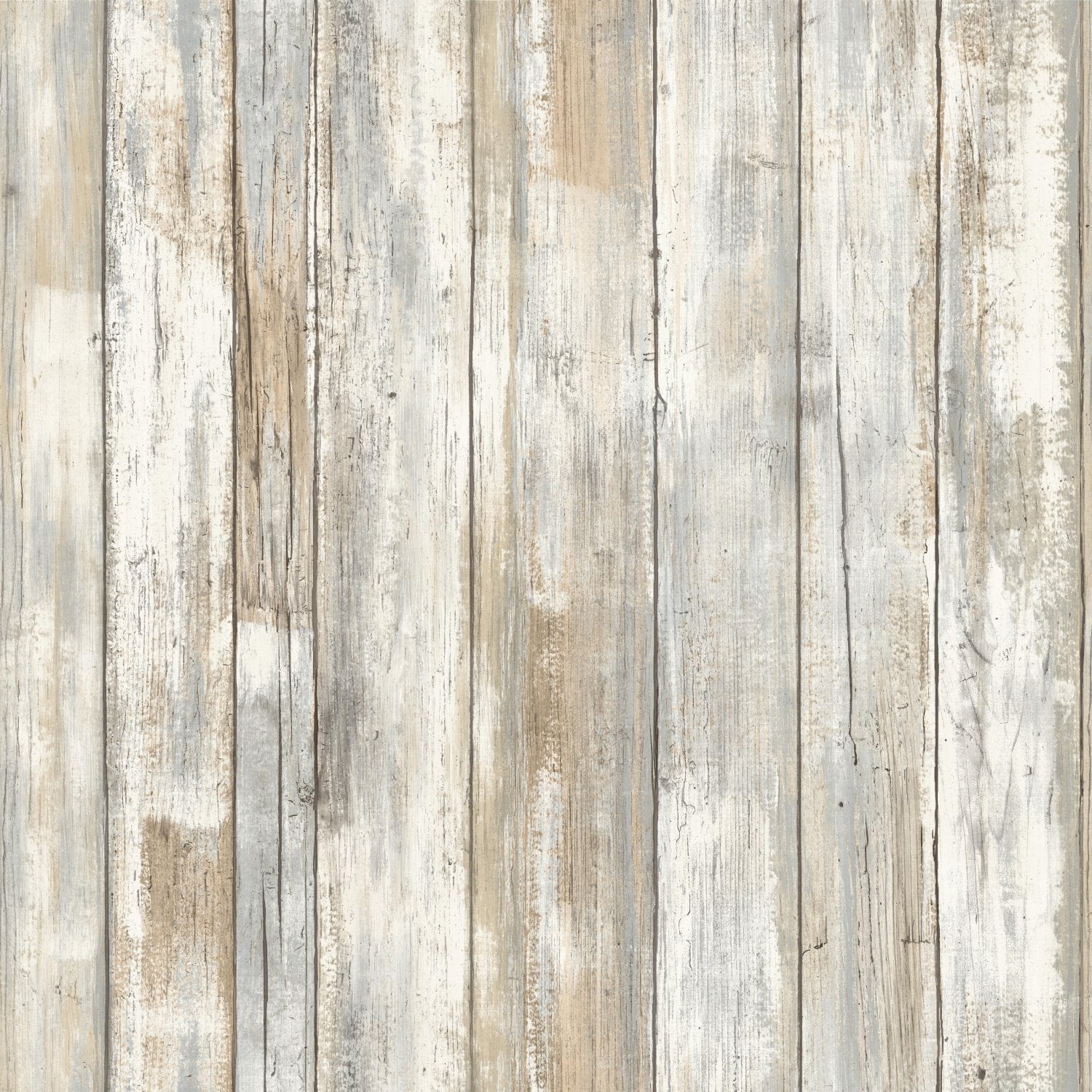 RoomMates RMK9050WP Distressed Wood Tan Peel and Stick Wallpaper Tan