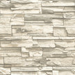 RoomMates RMK9026WP Natural Stacked Stone Peel and Stick Wallpaper Lt Grey