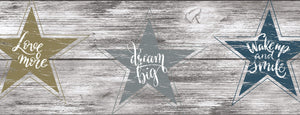 GB4031 Farmhouse Star Affirmation Distressed Wood Peel and Stick Wallpaper Border 10in or 8in Height x 15ft Long, Neutral Brown Gray Off White