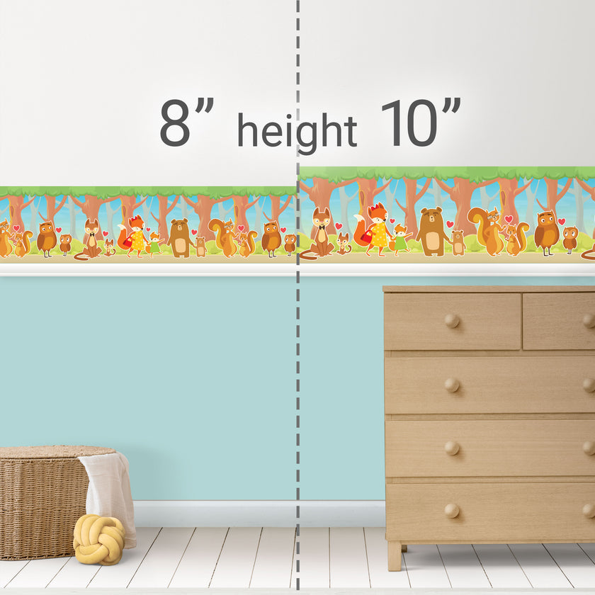 GB90081 Woodland Families Peel and Stick Wallpaper Border 10