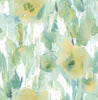 GW2014 Grace & Gardenia Watercolor floral Fresh Blue peel and stick wallpaper